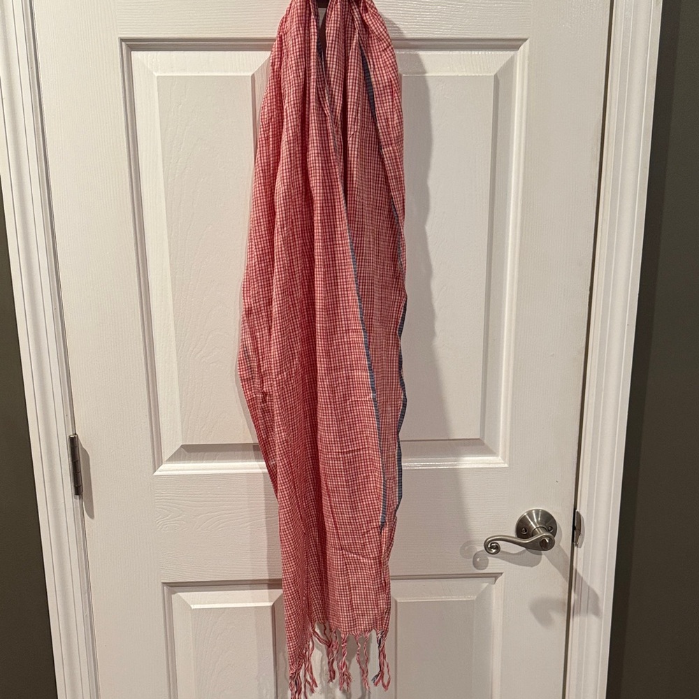 Country Chic  Red and White Checkered Scarf